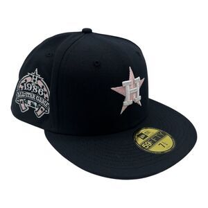 New‎ Era 59Fifty Houston Astros Hat Cap 7 3/4 Navy Pink 1986 All Star Game Patch